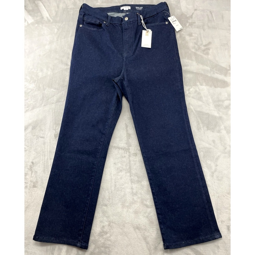 Good American Always Fit Jean Women 14 Indigo690 Good Legs Straight Stretch City